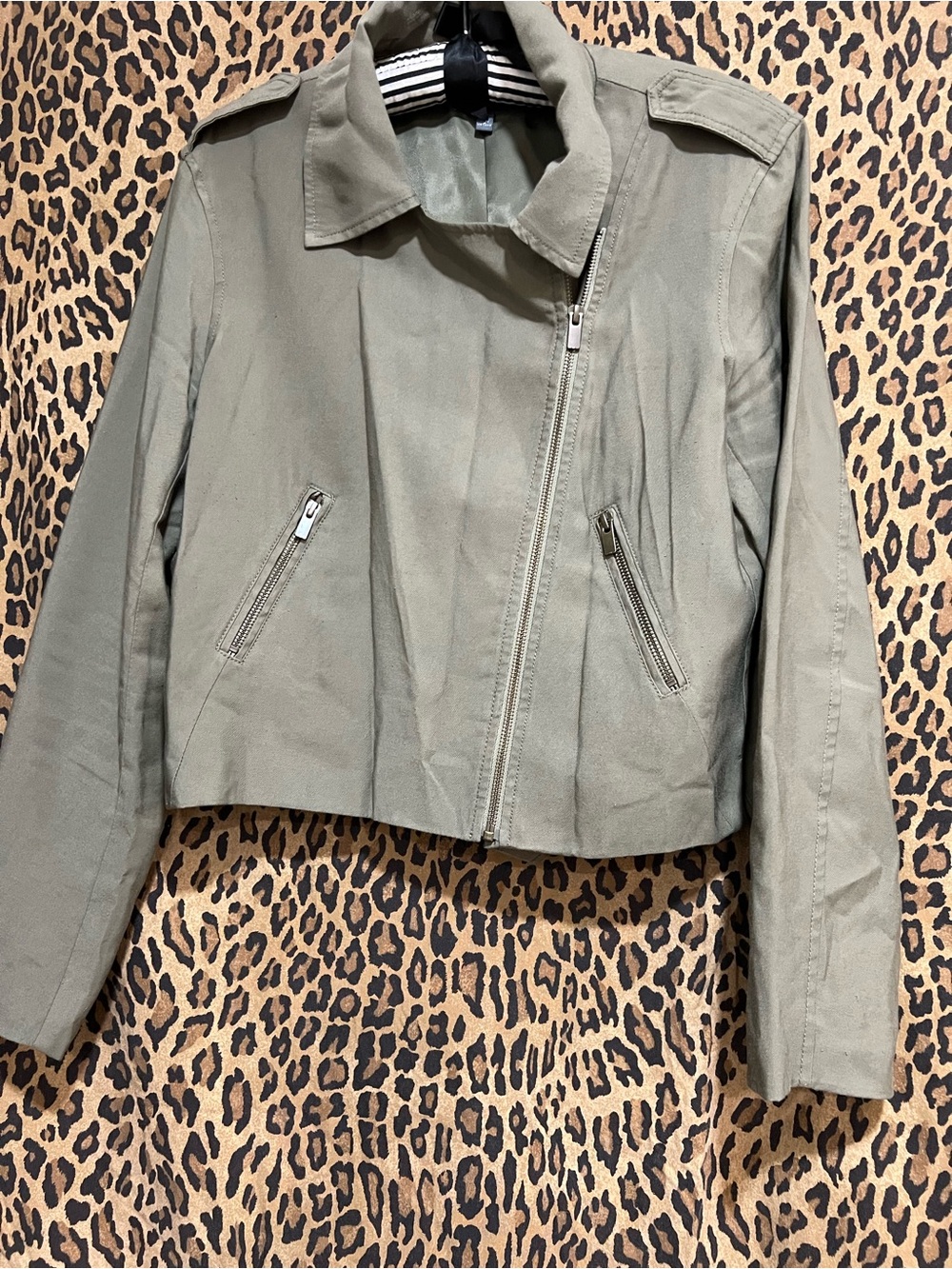 Madison Olive Utility Crop Jacket